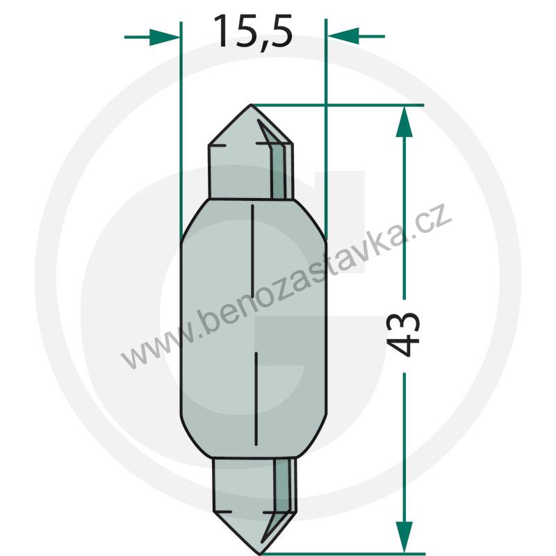 Sufitová žárovka - 24V/10W - 10 ks 