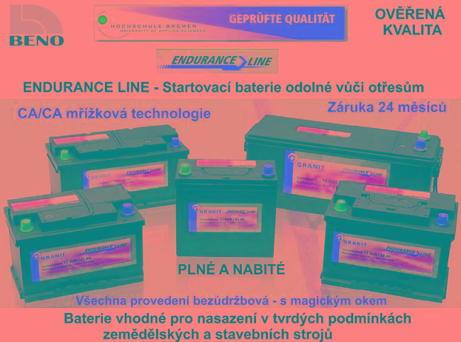 Autobaterie Endurance Line 12V 120Ah 1000A -330x173x240 - pro JOHN DEERE-bezúdrž.