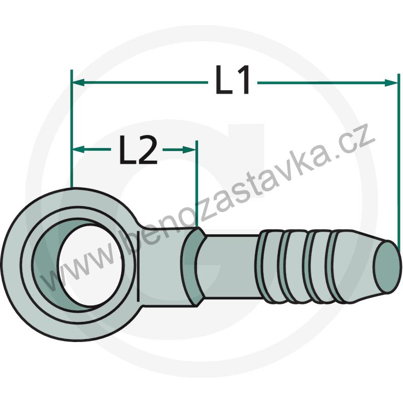 Oko na průtokový šroub M12x1,5 s trnem 7,5mm