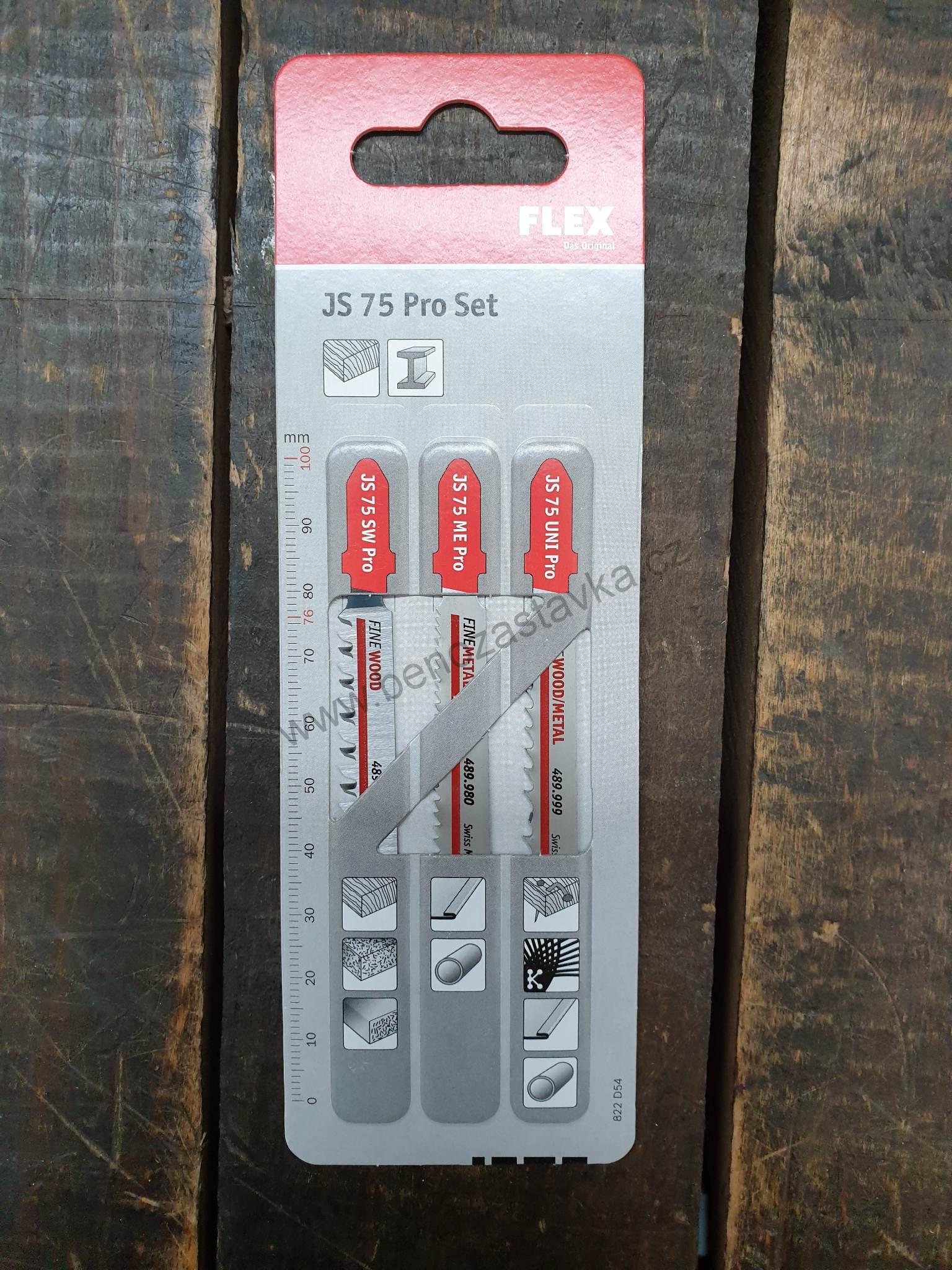 Plátek pro šavlové pily /DŘEVO, KOV, DEMONTÁŽ/ JS 75 Pro Set VE 3 - FLEX