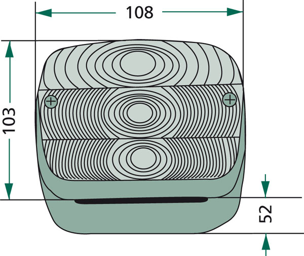 Světla zpětná obdélník bez osvětlení SPZ - GRANIT