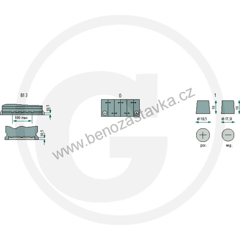 Trakční baterie 12V 60Ah - 246x175x190