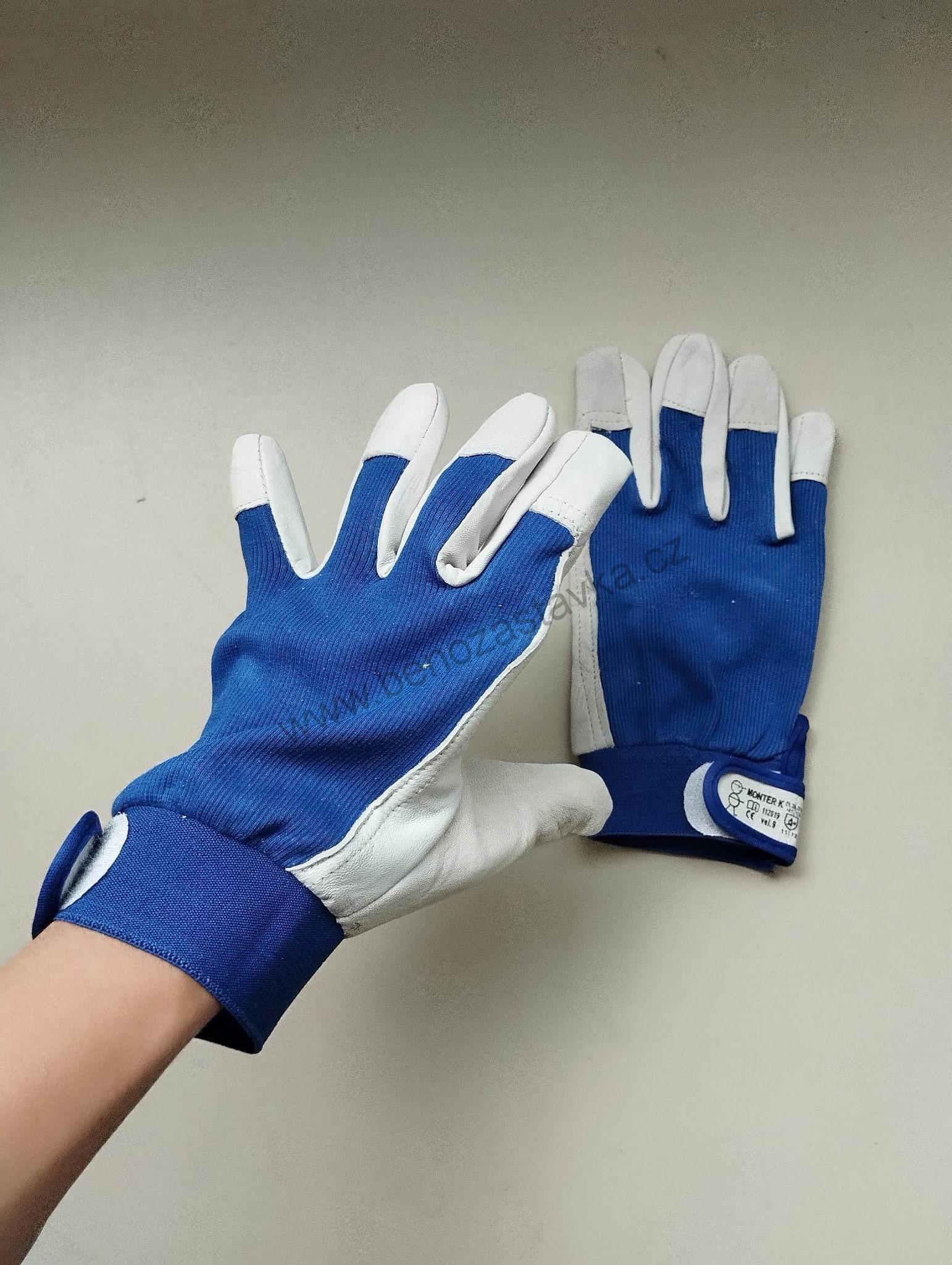 Rukavice - MONTER - vel.9 - Kombinované