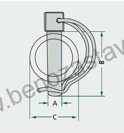 Závlačka 8 x 60 x 55 mm - pojistka / čep