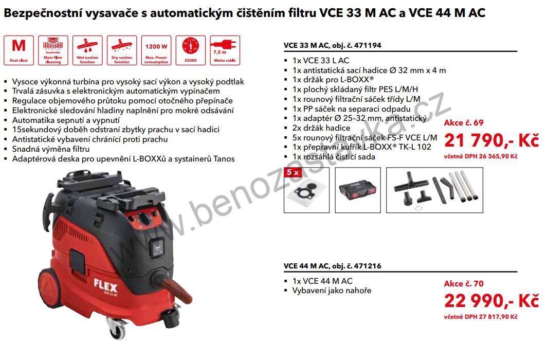 SET Bezpečnostní vysavač s automatickým čištěním filtru, 30 l, třída M, VCE 33 M AC - FLEX