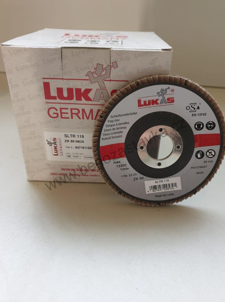 Brusný lamelový kotouč 115mm / Zrno 40 / Zirkon - LUKAS