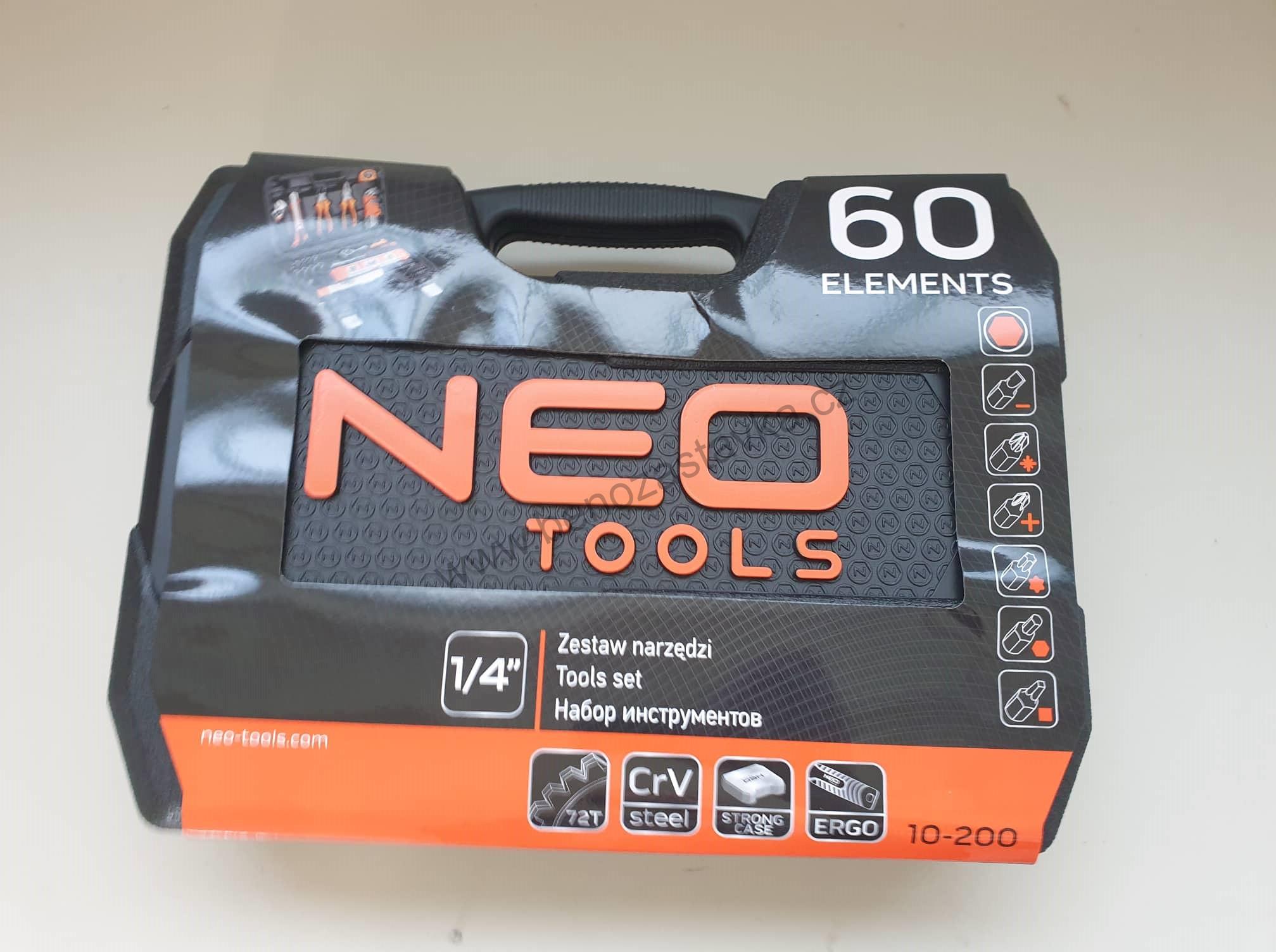 Sada Gola s nářadím 1/4" 60ks NEO TOOLS