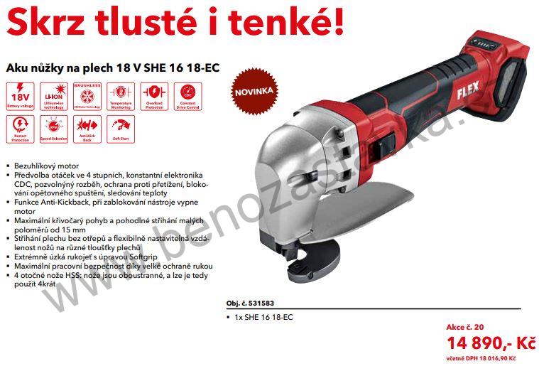 Aku nůžky na plech 18 V SHE 16 18-EC - FLEX