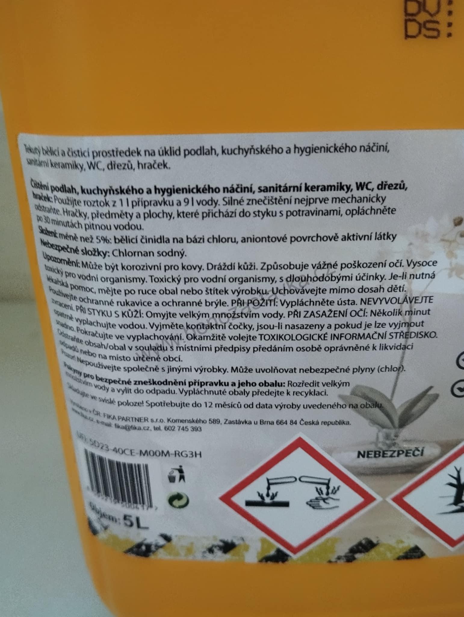 Sandex 5l - Tekutý bělící prostředek na úklid