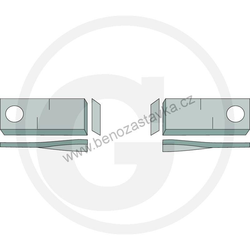 Nože pro bubnový žací stroj - Granit 98x48 levý
