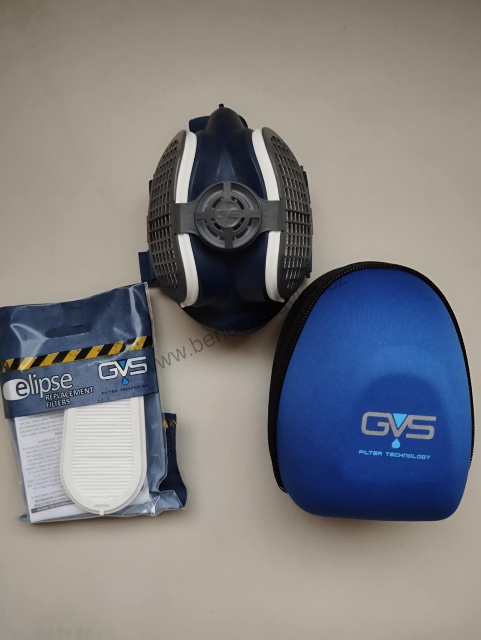 SET obličejová polomaska P3 + sada filtrů + pouzdro GVS ECLIPSE