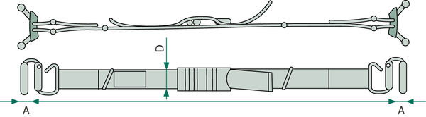 Kurtna s upínákem na boky a napínacím zámkem - mezistěnová 