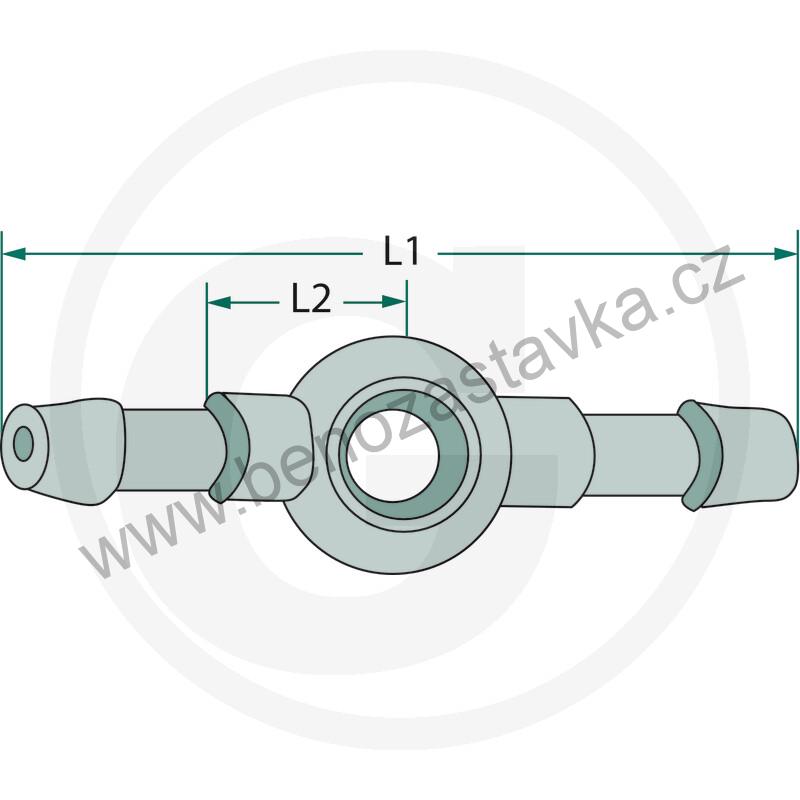Oko na průtokový šroub M8x1 se dvěma trny 4,5mm