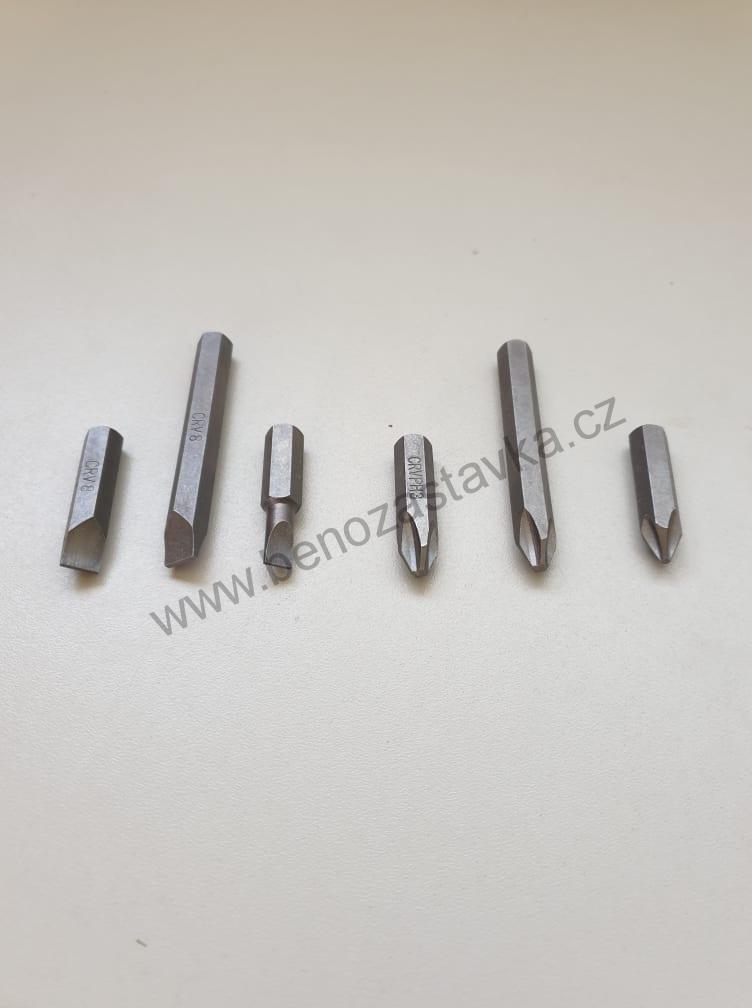Rázový šroubovák 1/2" + 5/16" FERVI - Sada 6 bitů