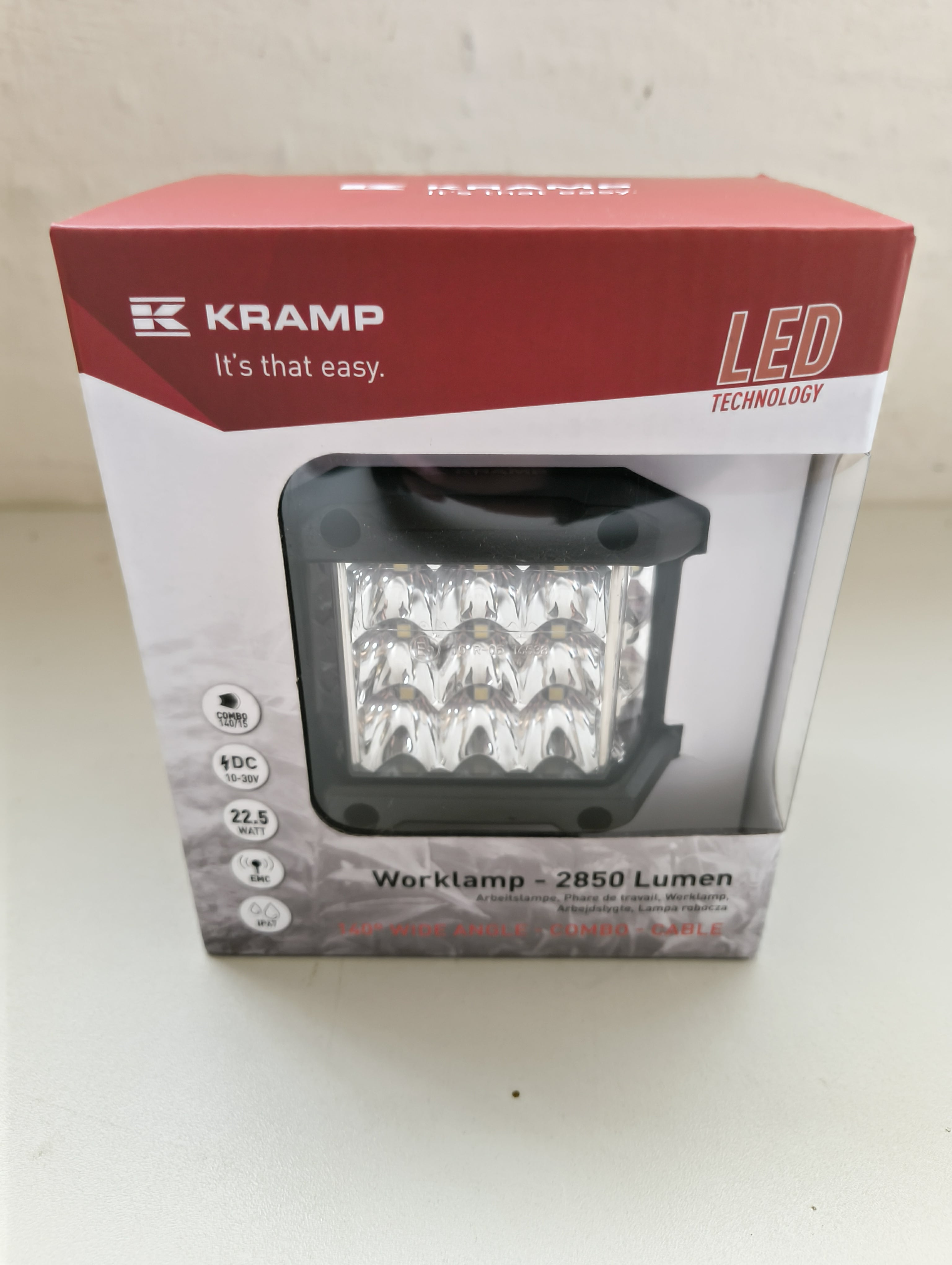 Pracovní světlo LED 10/30 V, 22.5 W, 2850 lm, čtvercové, 89x97 mm