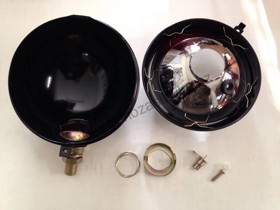 Pravý ORIGINAL světlomet přední kovový, asymetrický - Zetor