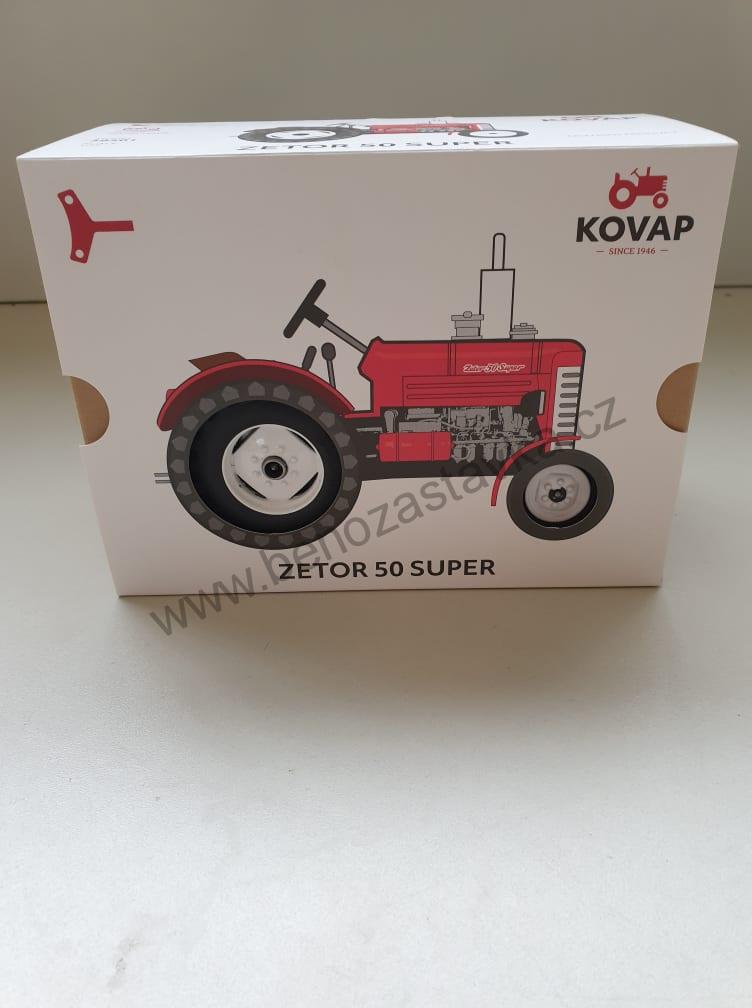 Plechový model traktor ZETOR 50 SUPER - červený - KOVAPCZ