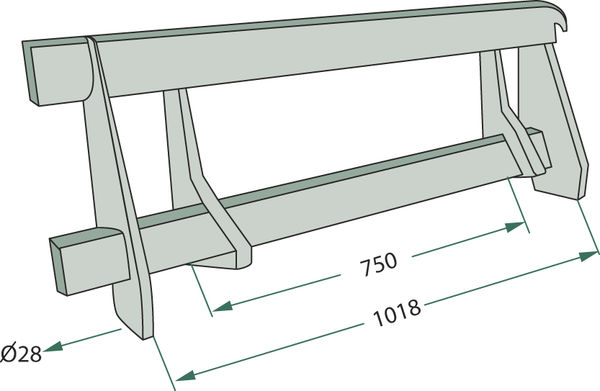 Vidlicový hrot pro paletové rámy s vidlicí - pro traktory - 900mm