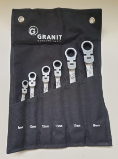 Sada kloubových ráčnových klíčů 6ks 8-19mm GRANIT HeavyGrip